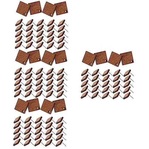 Produktbild: SEWACC 120 Stück Holzohrringe Holzschmuck Dekoration Für Mesa De Comedor Holzohrring Ohrstecker Personalisierte Schmuckstücke Ohrringpfosten Diy-Ohrstecker Flacher Ohrstecker