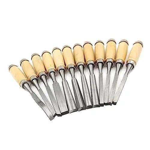 Produktbild: SEWACC 12St Holzschnitzwerkzeuge woodcarver holzschnitzset Holzschnitzerei-Meißelset Schildkröten Schlüsselanhänger de carpinteria Zubehör für Holzschnitzereien Holzschnitzmeißel Hölzern