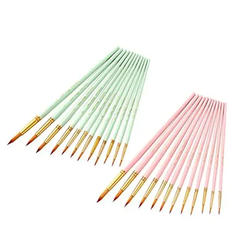 Produktbild: SEWACC Feines Pinselset – 12-teiliger Miniatur-kunstpinsel Für Aquarell – Set Mit Holzgriffen Und Nylonborsten – Ideal Für Detailarbeiten