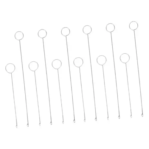 Produktbild: SEWACC 12 Stk Zunge häkeln basteln set ses bastelset Stricknadeln für DIY zing stricknadeln Handarbeitsnadeln-Set Teppich häkeln Webwerkzeuge für Teppichhandwerk Perückenzopfnadel Metall