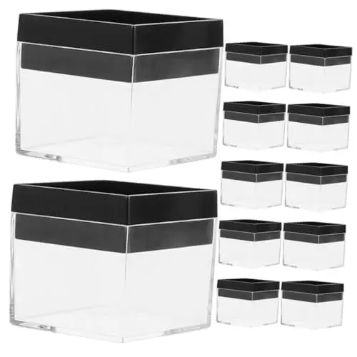 Produktbild: SEWACC 12-teilige Mini-probenschaubox – Quadratisches Transparentes Gehäuse Probenaufbewahrung Aus Kunststoff Für Zu Hause