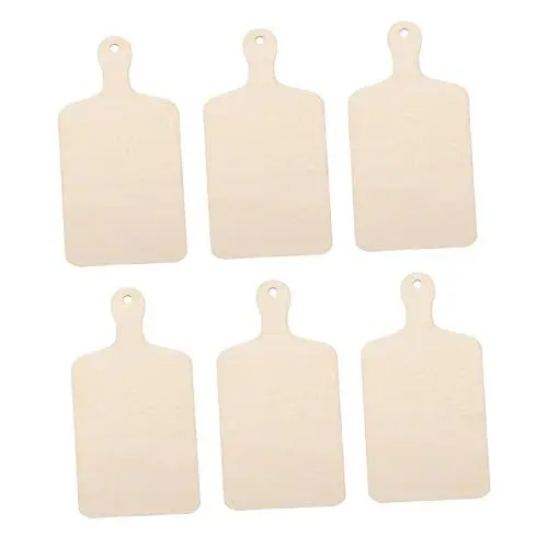 Produktbild: SEWACC 12 Stück DIY Holz Schneidebrett Blanko Schneidebretter Holz Kuchenbretter Serviertabletts Unfertige Mini Schneidebretter Obst Servierplatten Holz