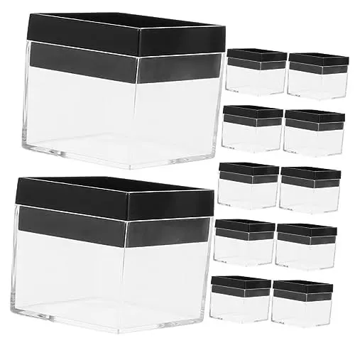 Produktbild: SEWACC 12er Boxen Musterkoffer Mineralienvitrine Mineralien-sammelkoffer Acrylboxen Zum Ausstellen Vitrine Für Mineralienproben Übersichtliche Vitrinen Transparente Vitrine P.s