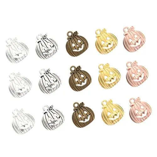 Produktbild: SEWACC 150 Stück Kürbis-Anhänger lustiger Kettenanhänger ohrringanhänger selber machen halloween kürbis halloween pumpkin Charms zum Basteln von Schmuck Schmuckzubehör selber machen Reize