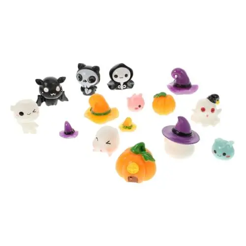 Produktbild: SEWACC Halloween Harz Charms 15 Stücke Miniatur Dekore Handwerk Dekorationen Für Halloween Tag