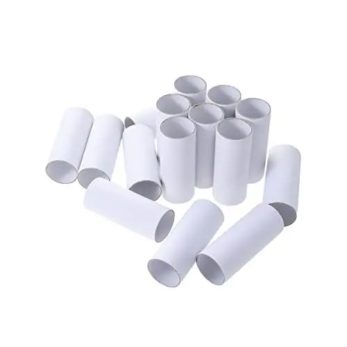 Produktbild: SEWACC 15 Stück Handgeschöpftes Pappröhren Robuste Weiße Kartonröhren Leere Toilettenpapierrollen für DIY-Bastelprojekte, 10X4cm