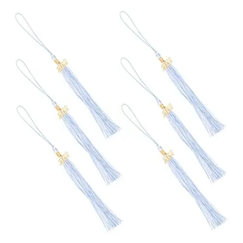 Produktbild: SEWACC 1 Satz Abschluss Quaste Abitur Quaste 2021 Quastenanhänger Abschluss 2022 Quasten Khimar Hijab Reminescence Abschlusskappen Quasten Dekore Für Abschlusskleider Polyester Blue 6st