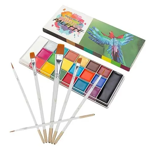 Produktbild: SEWACC 1 Set Fußball Körperölfarbe Gesichts Make Up Pigment Gesichtsbemalungsschablonen Gesichtsbemalung Öl Make Up Fettfarbe Mehrzweck Gesichtsfarbe Halloween Gesichtsbemalung