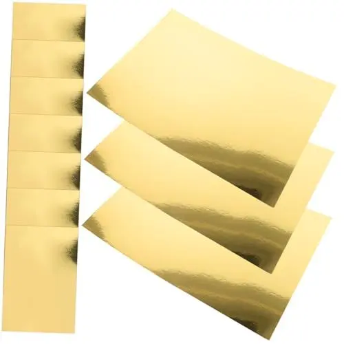 Produktbild: SEWACC Goldener Karton – 1 Beutel Mit A4-kartonpapier – Vielseitig Einsetzbar Zum Malen Scrapbooking Decoupage