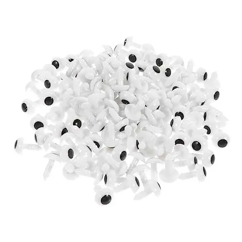 Produktbild: SEWACC 200St Puppenaugen Augen für Kuscheltiere Puppenaugäpfel zum Basteln Puppenteile doll Accessories docrafts Plüschtier Spielzeug Puppenzubehör selber Machen Tierische Augen Weiß