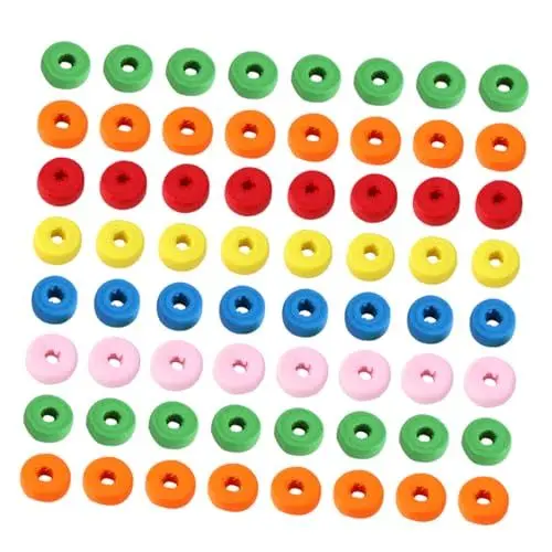 Produktbild: SEWACC 200St farbige Holzperlen Kinderperlen bunte Perlenkette Perlenarmbänder kinderarmbänder kinder bastelset basteln für kinder bunte Holzperlen lose Holzperlen Produkt aus Holz