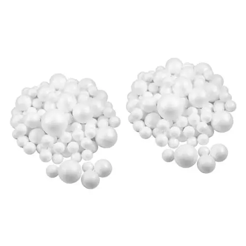 Produktbild: SEWACC 200 STK weiße Schaumstoffkugel decoratiuni craciun bastel Materialien Schaumstoffkugeln für Kunsthandwerk handgefertigte Schäume Ball Handwerk Partygeschenke Party-Layout-Dekore