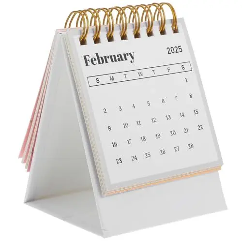 Produktbild: SEWACC Mini Tischkalender Im Kreativen Design Mit Pinken Rosen Stehender Akademischer Tischkalender Für Büro Und Zuhause Zur Planung Und Organisation