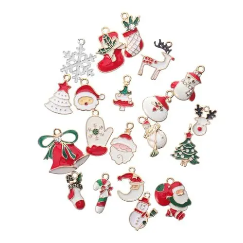 Produktbild: SEWACC 20 Stück Weihnachtsanhänger in Einzigartiger Form Legierung Ornament Weihnachtsschmuck Dekorationen für Partys
