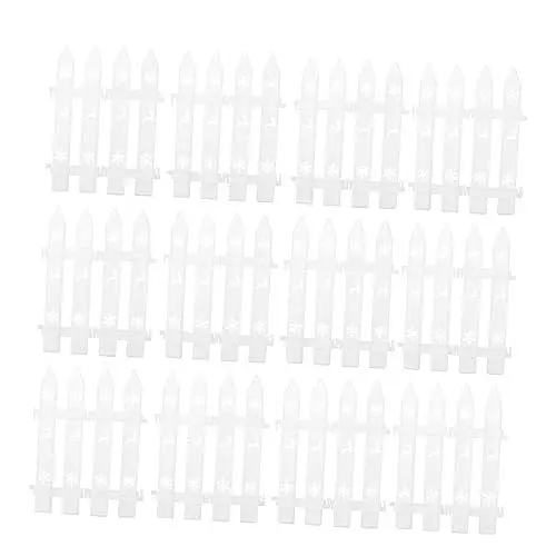 Produktbild: SEWACC 20st Weihnachtszaun Christbaumschmuck Kunststoff Landschaftskante Kleiner Gartenzaun Zubehör Zaunränder Aus Kunststoff Für Kleine Pflanzengrenze Rasen Weihnachtsbaum Weiß Plastik