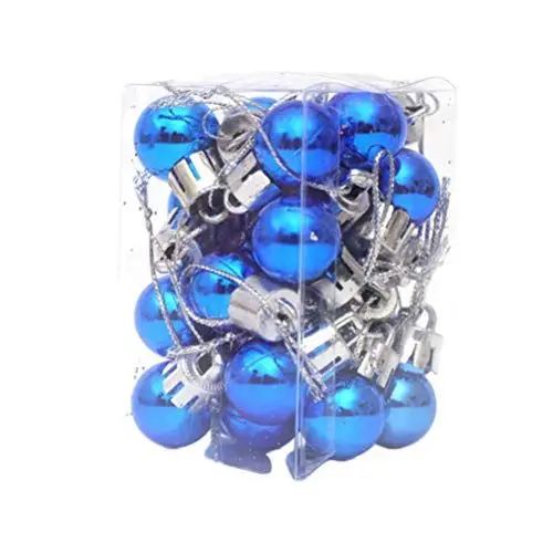Produktbild: SEWACC 24st Weihnachtsbaum Hängen Bruchsichere Weihnachtskugel Glitzernde Weihnachtskugeln Hängender Anhänger Für Weihnachten Mehrfarbige Mini-glitzerkugel Ball Blau Rosa Handtuch Drinnen