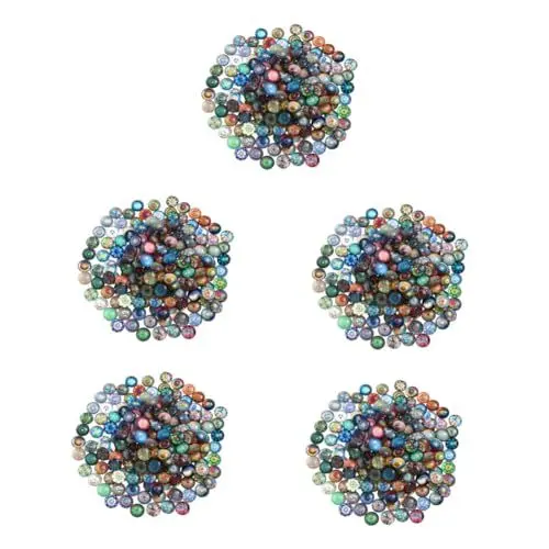 Produktbild: SEWACC 250 Stk Edelstein-Patch Strasssteine ​​zum Basteln Kandi-Perlen Runde Edelsteinflecken schmuck personalisiert scheckheft gems Zubehör zur Schmuckherstellung Kuppelflecken Glas