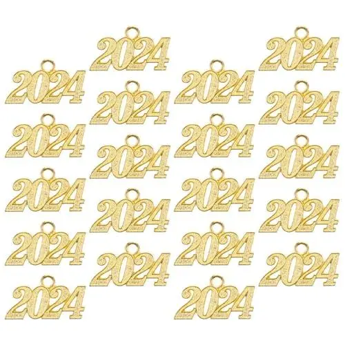 Produktbild: SEWACC 25 Stück 2024-Anhänger Zum Dekorieren Von Abschlussfeiern 2024-Charms Neujahrsgeschenk-Charms Armband-2024-Charms Bulk-Charms Für Die Schmuckherstellung Charms Für Die