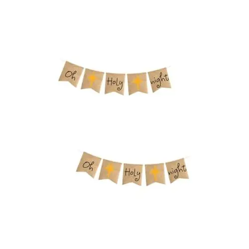 Produktbild: SEWACC 2St Weihnachtsbanner weihnachts party weihnachtsbaumgirlande weihnachtssdeko Weihnachtsfahne Weihnachtsdekoration Weihnachtskamin oh-heilige-nacht-banner kirchliche Dekorationen
