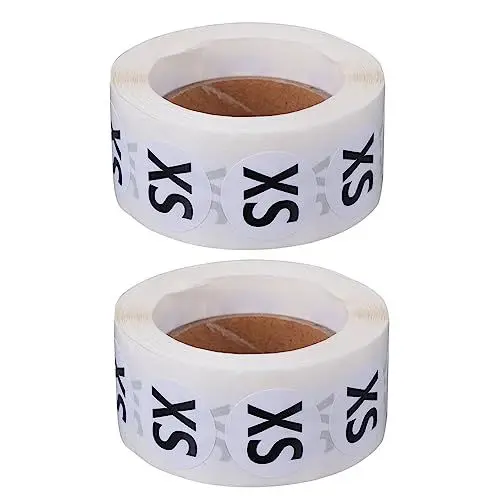 Produktbild: SEWACC Multifunktionale Kleidergrößenaufkleber 2 Rollen Mit Je 500 Aufklebern Runde Etiketten Für Handschuhe Hüte T-shirts Pullover Mäntel Hosen