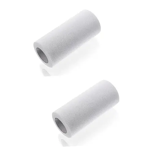 Produktbild: SEWACC 2 Rollen Glitzernetz Gerolltes Garn Blauer Tüll Für Kleider Basteltüll Schwarzer Tüll Für Kleider Tüll Netzstoff Netzstoff Hochzeitsdekorationen Glitzernde Spule Bulk