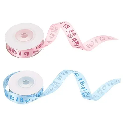 Produktbild: SEWACC 2rollen Satinband Für Geschenke Personalisiertes Packband Für Babyparty Verpackungsband Zum Basteln Und Dekorieren