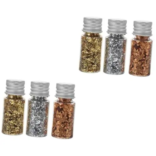 Produktbild: SEWACC 2 Sätze Goldfolie Glitzerflocken Nagelflocken Für Nagelkunst Zubehör Für Nageldekor Maniküre Nagelflocken Dekoratives Folienpapier Flocken Für Nägel Nagelschuppen Rostfreier Stahl