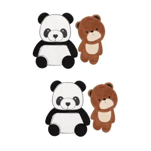 Produktbild: SEWACC Jacken Aufnäher 2 Sätze Panda-bären-patch Wildes Tier Bärenaufnäher Zum Aufnähen Patch-kleidung Halloween-patch Aufnäher Für Jacken Bestickte Aufnäher Für Kleidung Handtuchstickerei 2 Stück * 2