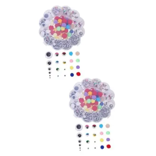 Produktbild: SEWACC 2 Sätze aktive Augenaufkleber Kinder bastelset bastelsets für Kinder plüschtier plushbit gabys dollhouae halbrunde Sicherheitsöse dekorative Sicherheitsaugen Wackelaugen Polyester