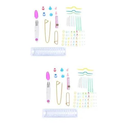 Produktbild: SEWACC 2 Sets Häkelzubehör Nähschere Strickspitzenschutz Starter Strickset Zopfzubehör Flechtzubehör Nähnadel Nadel Häkelnadel DIY Häkelnadeln