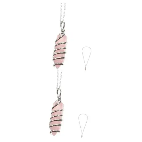 Produktbild: SEWACC 2 Stück Kristall Anhänger Quarz Halskette Hängender Anhänger Halsketten Anhänger Halsketten Anhänger Zum Basteln Zubehör Zum Basteln Spiral Armband Ornament