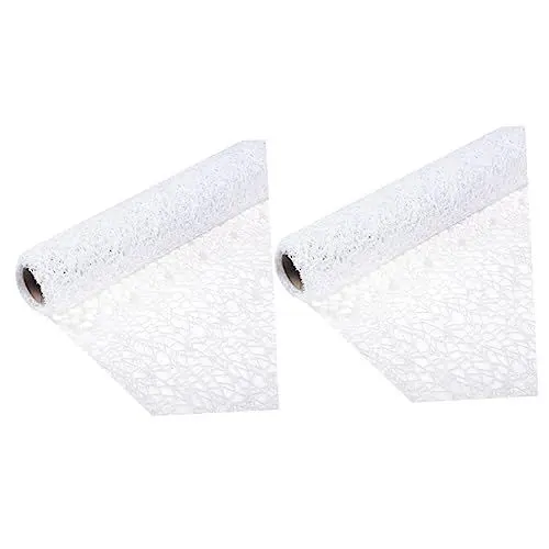 Produktbild: SEWACC 2 Stück Rolle Deko-mesh-zubehör Breites Drahtband Poly-deco-netz Breites Organzaband Drahtgeflechtband Geflochtenes Organzaband Website-band Breites Band Handbuch Kind Weiß Blumen