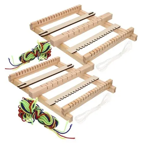 Produktbild: SEWACC 2 Stück Teiliges Kleines Diy Holz Webrahmen Handgefertigter Webstuhl Pädagogisches Webspielzeug für Ab Jahren Fördert Kreativität und Feinmotorik