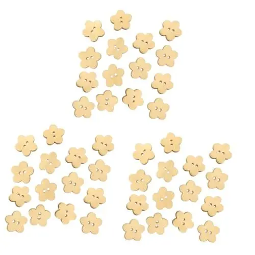 Produktbild: SEWACC 300 Stk Blumenknöpfe bastelzeug handwerkskunst verkleidung decor dekoringe Handwerksmaterial Schuhzubehör bastel materialien Holzknöpfe the craft DIY-Knöpfe Knöpfe annähen Hölzern