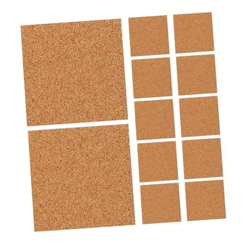 Produktbild: SEWACC 30st Korkdichtung Saugfähiger Untersetzer Aus Topflappen-untersetzer Korkuntersetzer Quadratische Tassenuntersetzer Aus Kork Kork-hotpads Haushalt Aufkleber 100mm