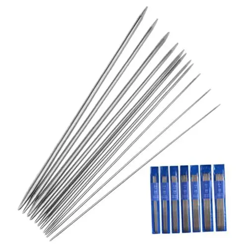Produktbild: SEWACC Nadeln Strickset 7 Paar mit Je 5 Geraden Garnnadeln Stabile Garnwerkzeuge Aus Metall für Zuhause