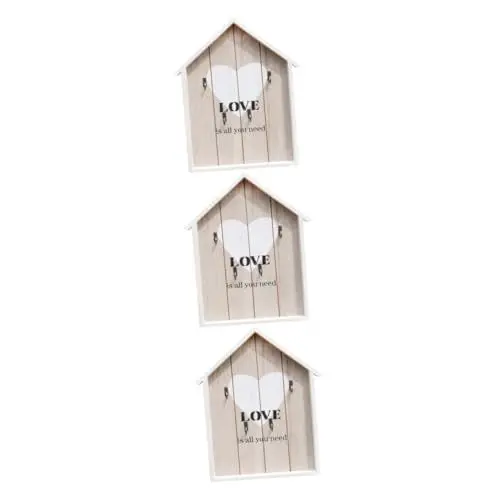 Produktbild: SEWACC 3St Schlüsselhalter aus Holz wandmontierter Schlüsselhalter dekorativer Schlüsselschrank Eingang Schlüsselhaken khimar Hijab einfahrt whitn Schlüsselhalter für die Wand Bambus Weiß