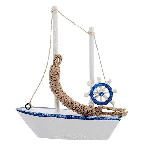 Produktbild: SEWACC 3 Stücke Einzigartige Mittelmeer Segelboot Modell Holz Boot Ornament Für Desktop Home Office Decor