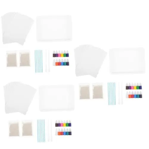 Produktbild: SEWACC 3 Sätze Schwimmendes Wassermalset Bastelmaterial Zum Ausmalen Malen Aquarell Kit Marmorierungsfarbpigment Wasserfarbe Festes Pigment Wasserfarben-farbset Wasserfarbe Malen Plastik
