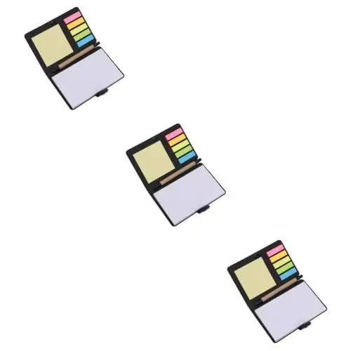 Produktbild: SEWACC 3 Sets Kraftpapier Kombi Notizblock Notizblöcke Seitenmarkierungen Zeitnotiz Selbstklebende Notizzettel Post Memo Index Etikettenblock Klebriger Post Index