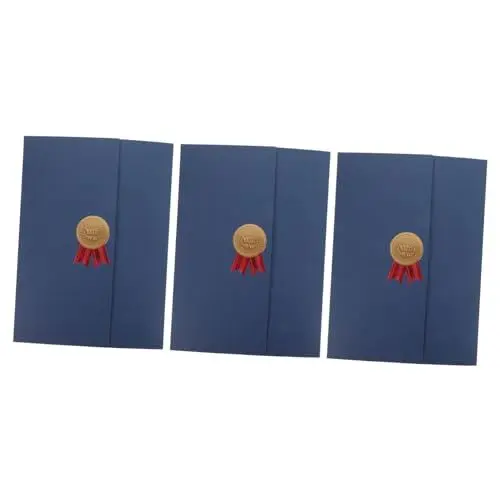 Produktbild: SEWACC 3 Stück Ehrenurkundenhülle Aus Papier Dokumentenhüllen Urkundenpapierhalter Urkundenhalter Papier Urkundenumschlag Urkundenpapier Ordner Auszeichnung Urkundenhülle