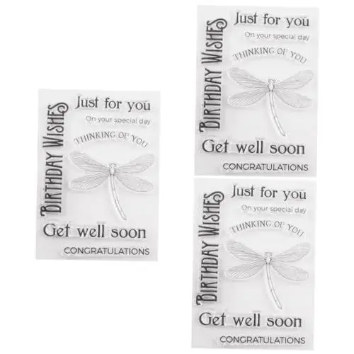 Produktbild: SEWACC 3 Stück Transparente Stempelblätter DIY Stempelbögen Dekorative Stempel Acrylblock Stempel Aufkleber Sammelalbum Weihnachten Fotoalbum Stempelherstellung Transparente