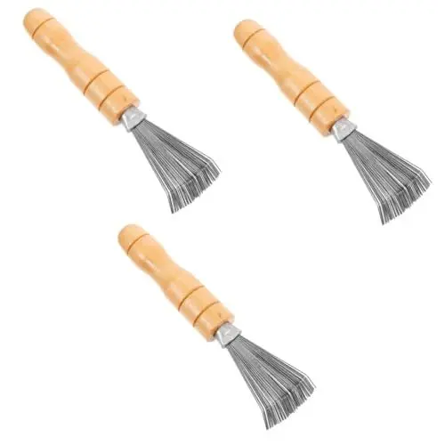 Produktbild: SEWACC 3stücke Kleine Edelstahl-rechen Für Blumenarrangements Praktisches Reinigungswerkzeug Für Blumenpflege Für Zuhause Büro Balkon Und Garten Robuste Verarbeitung Mit Holzgriff