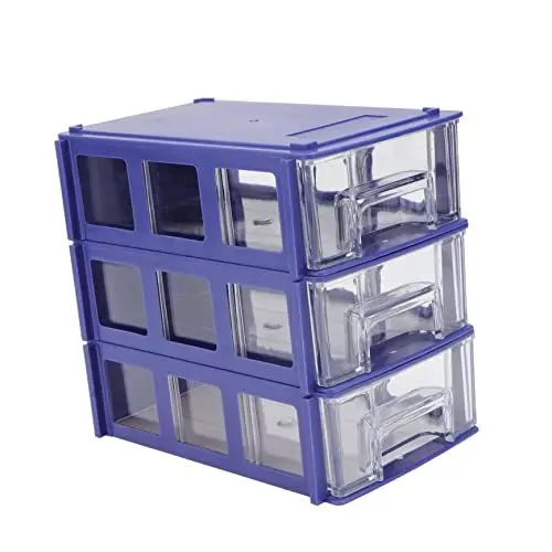Produktbild: SEWACC 3er-Box Schubladen Bauteil Box Schubladen Zur Aufbewahrung Von Teilen Aufbewahrung Ausziehbare Schubladen Behälter Für Kleinigkeiten Im Haushalt Vorratsbehälter Plastik