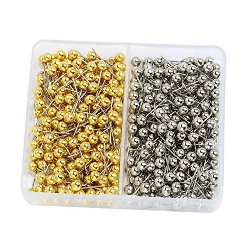 Produktbild: SEWACC 400 Stück Metallfarbene Pushpins Runde Reißzwecken für Karten Pinnwände und DIY Projekte Wiederverwendbar für Büro Schule und Zuhause