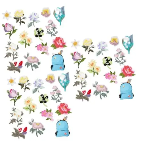 Produktbild: SEWACC 42 Stk bestickte Kleidung Sonnenblumen-Gänseblümchen-Patch Flicken für Bekleidung Hutflecken aufnäher für jacke aufbügler für jacken dekorative Patches Blumenbeete Stickgarn
