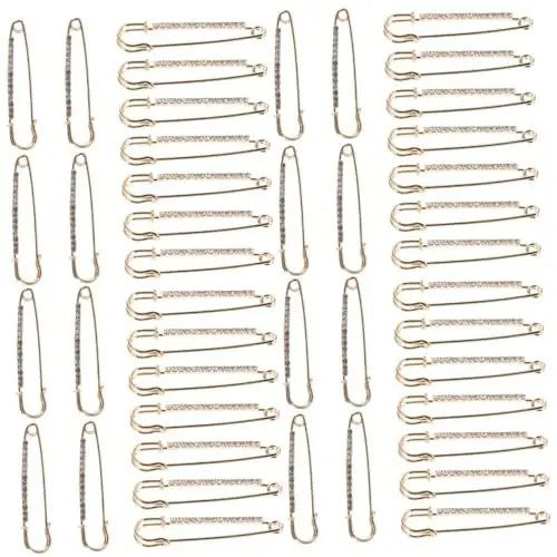 Produktbild: SEWACC 48 Stk Große Sicherheitsnadeln Kleine Sicherheitsnadel Strassbesatz Sicherheitsnadel Selber Machen Mehrzweck-sicherheitsbrosche Sicherheitsnadel Für Kleidung Eisen Stift Mini