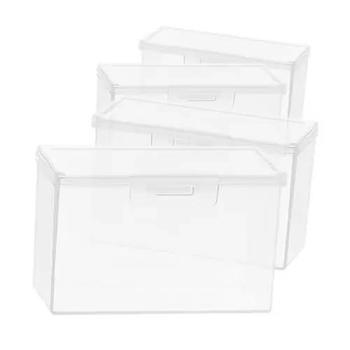 Produktbild: SEWACC 4Er-Box für Karten Kartenbox Transparente Box Spielkartenaufbewahrung kleinteilebox Kartenetuis mit Ärmeln Klares Kartenetui Spielkartenetuis klare Fälle Plastik