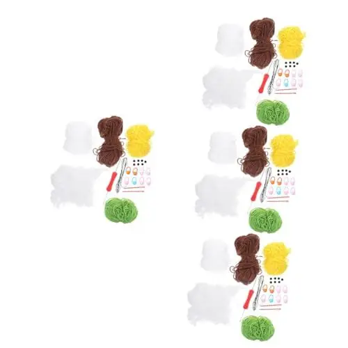 Produktbild: SEWACC 4 Sets Häkelmaterial Set Häkelsets Kinder Stricksets Für Anfänger Ergonomische Stricknadeln Strickset Für Kinder Desktop Dekor Kinder Häkelset Bastel Dekor Kinder Dekor