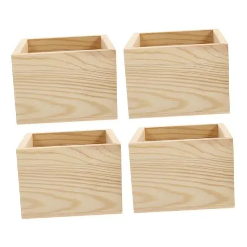 Produktbild: SEWACC Verpackungsset 4 Stück Aufbewahrungsboxen Aus Holz 10x10x7cm Hochzeit Dekorative Box Aufbewahrungsbox Gadgets Aufbewahrungsbox